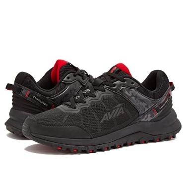Imagem de Avia Ultra Men’s Trail Running Shoes, Lightweight Breathable Mesh Sneakers for Men - Black/Red, 10.5 X-Wide