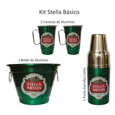 Imagem de Kit Cerveja - Stella Balde De Gelo Canecas E Porta Garrafas Vd - Verde