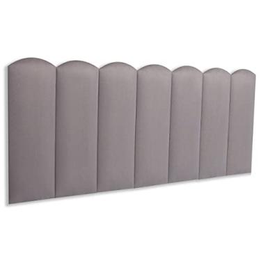 Imagem de Cabeceira Casal Modulada Nuvem Cama Box 140 Cm x 60 Cm Blu Interiores Cor:SUEDE Cinza