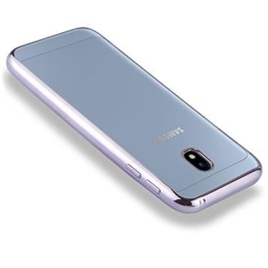 Imagem de CHAJIJIAO Capa ultrafina para Galaxy J5 (2017) (versão UE) Capa traseira protetora de TPU lateral galvanizada (cinza) Capa traseira para telefone (cor: cinza)