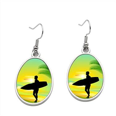 Imagem de Brinco de surfe – Brincos pendentes para meninas – Presente de festa de aniversário dos namorados, Metal, Sem pedras preciosas