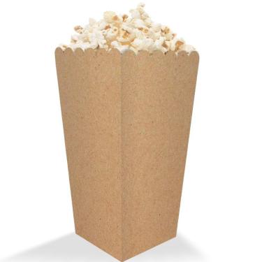 Imagem de Caixa Caixinha para Pipoca Tamanho Média 100un Kraft