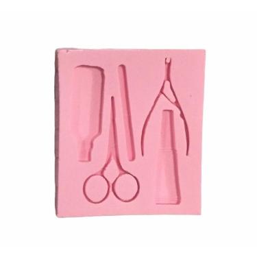Imagem de Molde De Silicone Manicure, Alicate, Tesoura, Esmalte