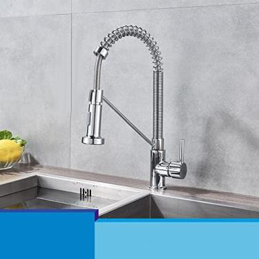 Imagem de Torneira de pia de cozinha preto níquel cromo quente misturador guindaste torneira montagem de convés rotação de 360 ​​graus spray modo de fluxo pausa do bico, cromo A, China