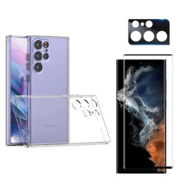 Imagem de Capa Clear Case Luxo Para Samsung Galaxy S22 Ultra 5G + Película Premium 9D Full + Pl Câmera - (C7COMPANY)