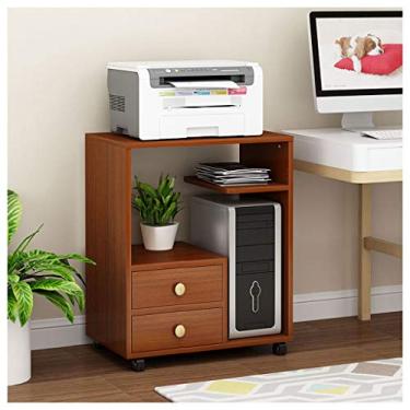 Imagem de Suporte de impressora Suporte de impressora de mesa móvel Suporte de impressora multifuncional Landing Office Desktop Case Rack de armazenamento de colocação Impressora de mesa Suporte de impressora de armazenamento para mesa (Cor: C)