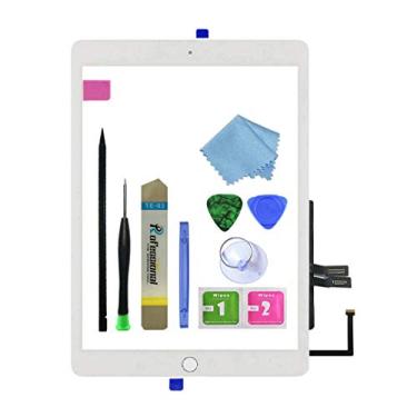 Imagem de Zentop para iPad preto de 6ª geração iPad 2018 A1893 A1954 conjunto de digitalizador de tela sensível ao toque com botão Home, suporte de câmera, adesivo pré-instalado, kit de reparo de ferramentas, Branco