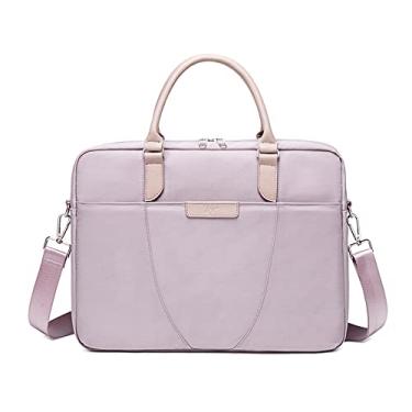 Imagem de Bestgift Bolsa de ombro para laptop de grande capacidade em polegadas, Roxa, 40*29*8cm