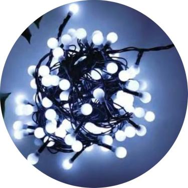 Imagem de Pisca Pisca 100 Leds Cerejinha Branco Fio Verde 127V 8M Decoração Natalina 17012