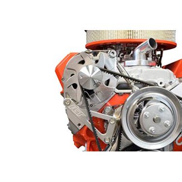 Imagem de ICT Billet SBC suporte alternador de billet ajustável LWP pequeno bloco Chevy kit 305 327 350 383 5.0L 5.7L V8 cilindro longo bomba de água carburador V cinto compatível com Chevrolet 551411