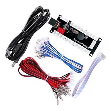 Imagem de Hikig Zero Delay Arcade USB Codificador e cabos (terminal: 5 pinos - 4,8 mm - 2,8 mm) Kit para Joystick e botões para projetos MAME e Raspberry Pi Retropie