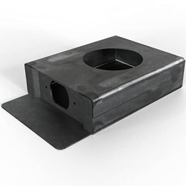 Imagem de Caixa de aço soldável para portão de furo único 8,8 cm x 11,9 cm x 3,8 cm sem pintura