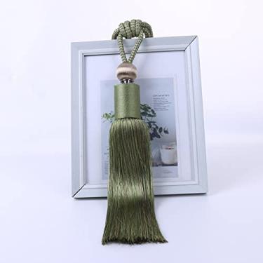 Imagem de Suportes de cortina prendedores de cortina simples cortina pendurada bola de poliéster borla alça de corda, T3,2 PCS