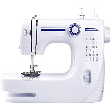 Imagem de Máquina de costura doméstica com pedal 12 pontos velocidade ajustável elétrica portátil máquina overlock ferramenta de costura rápida para iniciantes atualizados