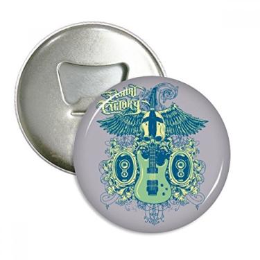 Imagem de Abridor de garrafas com ímã de geladeira com estampa de instrumentos musicais de jazz