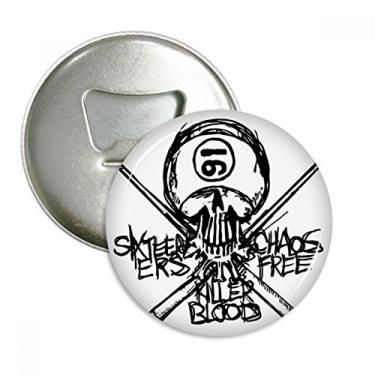 Imagem de Número 16 Ninja Esqueleto Espada Abridor de Garrafas Imã de Geladeira Emblema Multifuncional