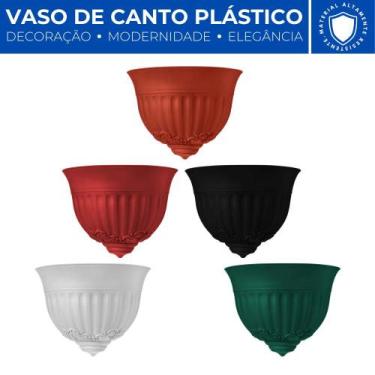 Imagem de Vaso Plástico De Parede Canto Meia Lua Decoração Plantas 2L - Plas Tut