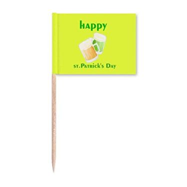 Imagem de Green Beer Toast Celebrates Ireland Toothpick Flags Marker Topper Decoração de Festa