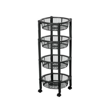 Imagem de Cesto De Frutas 4 Andares Reforçado Com Rodinha Redondo