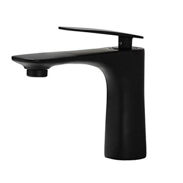 Imagem de LIDON Torneira de banheiro torneiras de pia de banheiro para pia 1 furo torneira de pia de banheiro preto furo único latão torneira de pia preta torneira de pia de latão, preto D (cor: preto A)