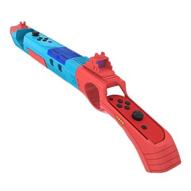 Imagem de Arma somatossensorial de alça pequena para N-switch, acessórios para jogos de metralhadora de jogo, acessórios para gamepad N-switch (Vermelho azul)