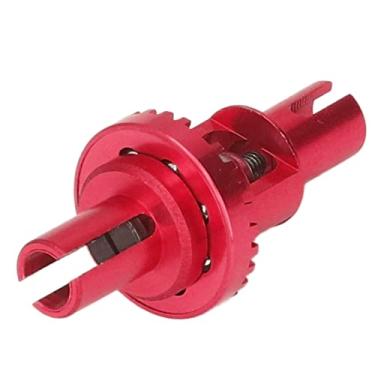 Imagem de Tgoon Peças sobressalentes de atualização de carro RC, diferencial de metal 1/28 estável RC diferencial de carro de liga de alumínio para reparo de carro de controle remoto (vermelho)