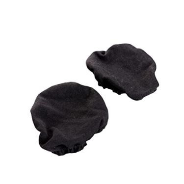 Imagem de Gatuida 1 par de capas de flanela de orelha - para almofadas de fone de ouvido com fone de ouvido lavável P - cm tamanho adequado cm fones de ouvido pretos a cm - manga de tecido elástico higiênica