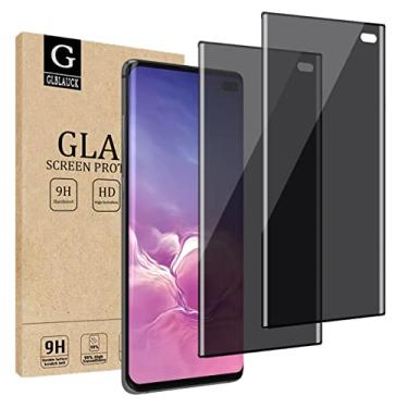 Imagem de [Pacote com 2] Protetor de tela de privacidade GLBLAUCK para Samsung Galaxy S10 Plus, protetor de tela de vidro temperado antiespionagem 3D Curve Edge 9H para Samsung Galaxy S10 Plus (6,4 polegadas)