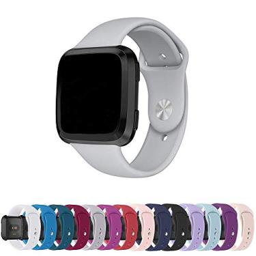 Imagem de Pulseira Silicone Sport para Fitbit Versa - Fitbit Versa 2 - Fitbit Versa Lite - Marca Ltimports (Cinza)