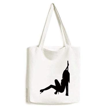 Imagem de Bolsa de lona para dançarino com desempenho de cachimbo de dança, bolsa de compras casual