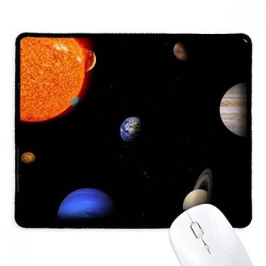 Imagem de Tapete de borracha para jogos Planet Red Blue Dark Night Sky Mousepad com borda costurada