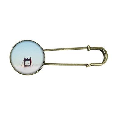 Imagem de Joia de broche de metal retrô Fog Golden Gate Bridge Bay Cloud