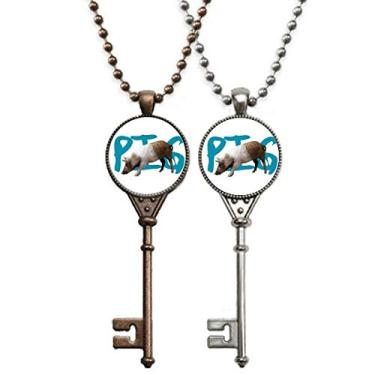 Imagem de OFFbb-USA Colar com pingente de chaveiro ecológico para decoração de casais