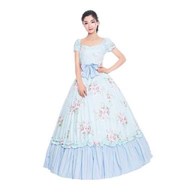 Imagem de Southern Bell Dress 19 Century Civil War Southern Belle Gown/Party Dresses/Victorian Dresses (Made-to-Order:Tell us your measurements,bust,waist, Blue)