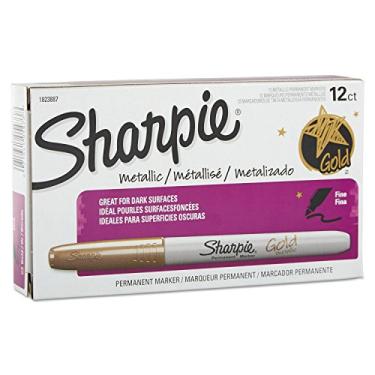 Imagem de SHARPIE Marcadores Permanentes Metálicos Sharpie 1823887 Ouro Dúzia Ouro