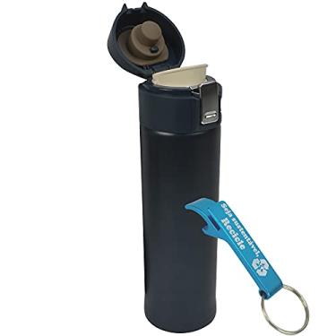 Imagem de Garrafa Térmica Aço Inox com Vedação 500 ml Azul + Chaveiro CBRN18581