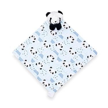 Imagem de Naninha Bebê com Prendedor de Chupeta Panda Azul
