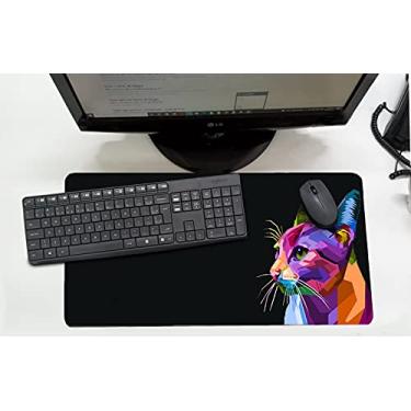 Imagem de Mouse Pad/Desk Pad Grande 30x70cm - Pets -Gato Colorido