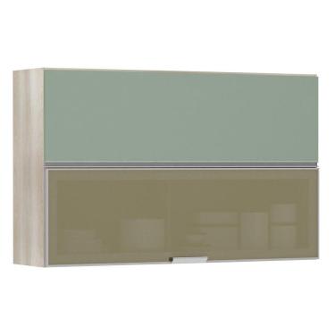 Imagem de Armario Basculante Misto Luciane 120cm 1 Porta Fechada 1 Porta Alumínio com Vidro Reflecta Lis