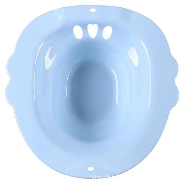 Imagem de Sitz Banho para hemorróidas e cuidados pós-parto, banhos portáteis Sitz alívio do períneo, bacia de imersão, banheira de sais para mulheres homens, azul, 39 x 39 cm