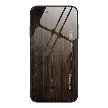 Imagem de Para iPhone SE 2020 Case Luxo Textura de Madeira Vidro Temperado Capa Traseira para iPhone 11 Pro Max XS X XR 7 8 Plus 6 6s 12,T1,Para iPhone 6