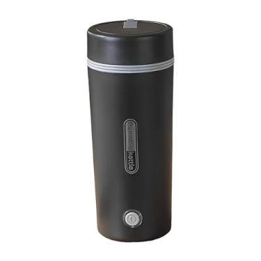 Imagem de Chaleira de aquecimento elétrica portátil, chaleira de café e chá, caldeira de água, mini chaleira de café de 350ml, ao ar livre, PRETO