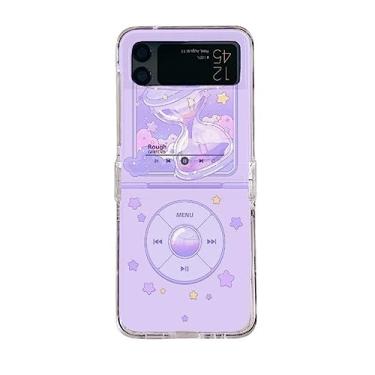 Imagem de Para Samsung Galaxy Z Flip 4 3 5 Capa de pulseira de pérola de desenho animado coreano para Samsung Z Flip4 Flip3 Zflip 5 Capa de corrente de pulso, roxoLSDK, para Samsung Z Flip 5