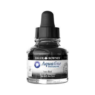 Imagem de Daler-Rowney Aquafine Tinta Aquarela Preto Marfim 29,5 ml - Tinta de aquarela líquida versátil para artistas e estudantes - Use com pincéis, canetas técnicas, aerógrafos e marcadores de tinta