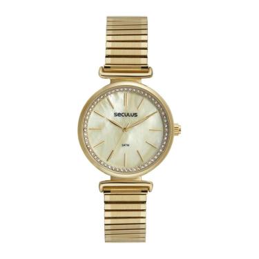 Imagem de Relógio Seculus Feminino Ref: 77226lpsvds1 Fashion Mola Dourado