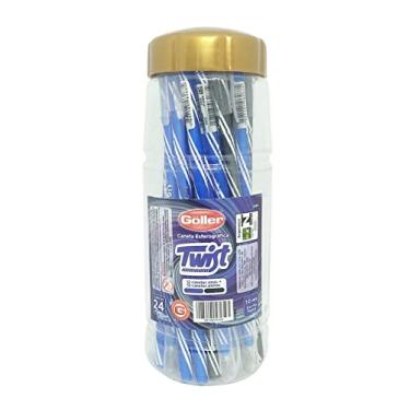Imagem de Caneta esferográfica Twist cores azul e preta 1.0mm - pote com 24 unds