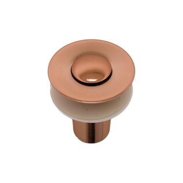 Imagem de Válvula Pia Lavatório Ralo Click Pequeno Rose Gold Brilhante 7/8 Metal