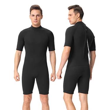 Imagem de Roupa de mergulho curta feminina de 2 mm e 3 mm, roupa de mergulho masculina de neoprene para surfe, natação e mergulho com snorkel