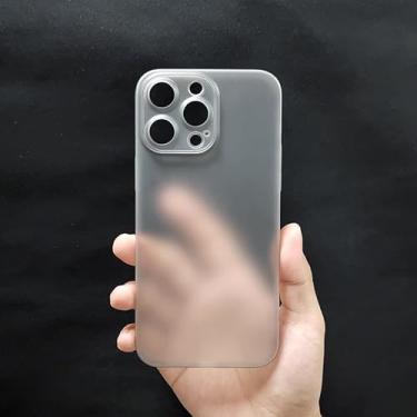 Imagem de LXXZBC Capa mais fina ultrafina minimalista para iPhone 14 Pro 6,1 polegadas fosco fosco translúcido transparente ultra fino bonito proteção total capa dura PC capa capa de telefone, preto