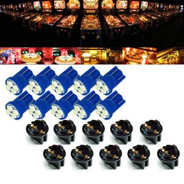 Imagem de PA LED 10PCS #555 T10 LED Pinball Machine Lights 6.3V 4SMD + Bulb Socket Twist Lock Wedge Instrument Base (Ice Blue)
